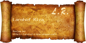 Larnhof Riza névjegykártya